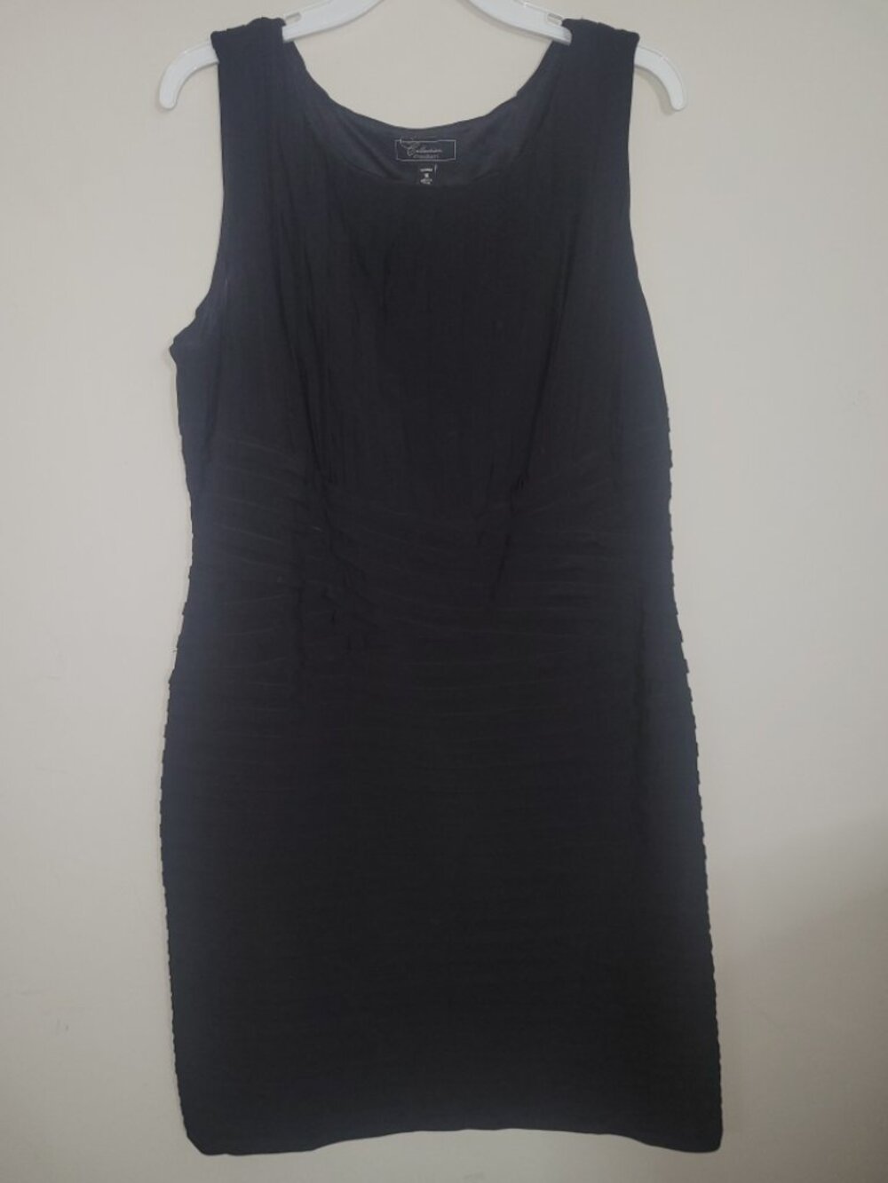 Dressbarn Collection 16W Black Shutter-Pleated Sheath Death